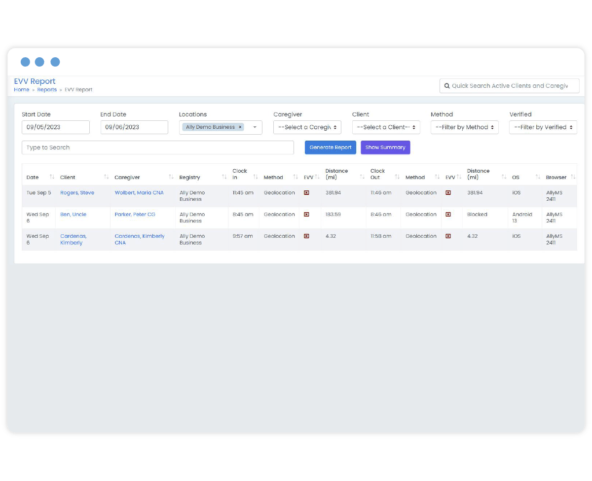 EVV-Report